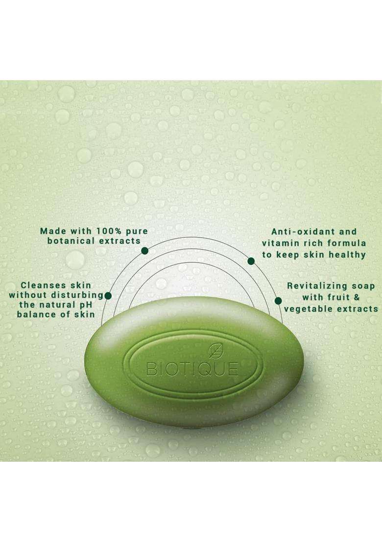 Biotique Basil & Parsley Revitalizing Bathing Bar 75 g | Authentic Traditional Formula | Ayurvedic and Organically Pure | Maintains Skin’s Natural pH - Indya