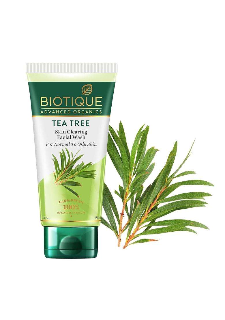 Biotique Tea Tree Skin Clearing Face Wash 150 ml | Acne & Pimple Treatment Face Wash | Helps Control Oil, Reduce Blemishes & Prevent Breakouts - Indya