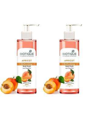Biotique Apricot Refreshing Body Wash 200 ml (Pack of 2) | Keeps Skin Fresh and Clean | Brightens Skin and Reducing Dark Spots