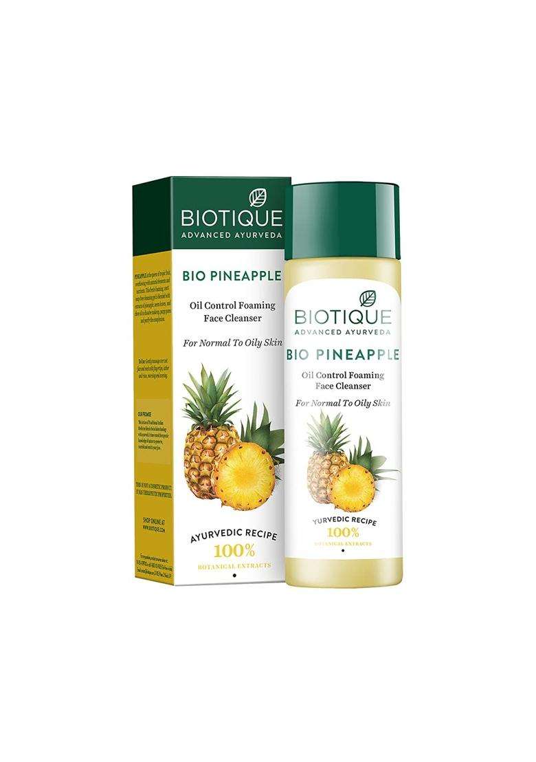 Biotique Bio Pineapple Oil Control Foaming Face Cleanser Normal to Oily Skin (120 ml) - Indya