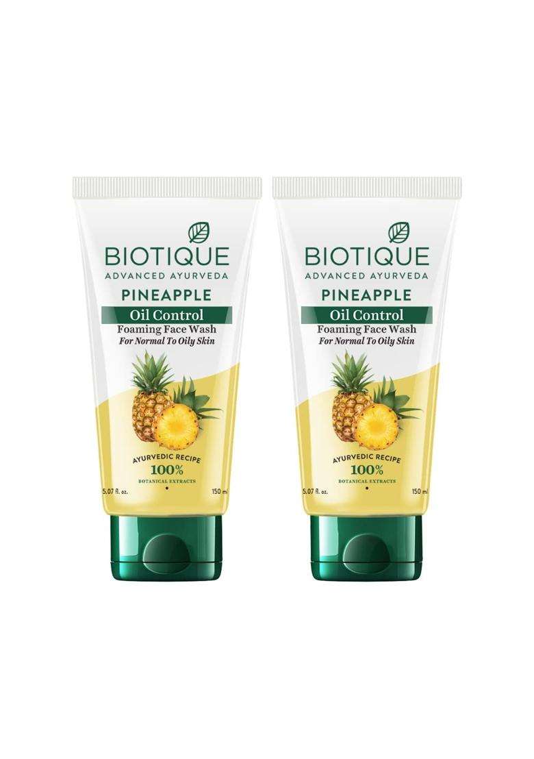 Biotique Pineapple Oil Control Foaming Face Wash 150 ml*2 - Indya