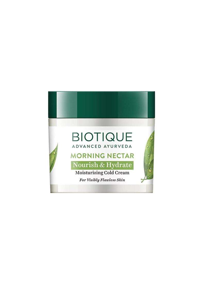 Biotique Morning Nectar Nourish & Hydrate Moisturizing Cold Cream For Visibly Flawless Skin, 50g - Indya
