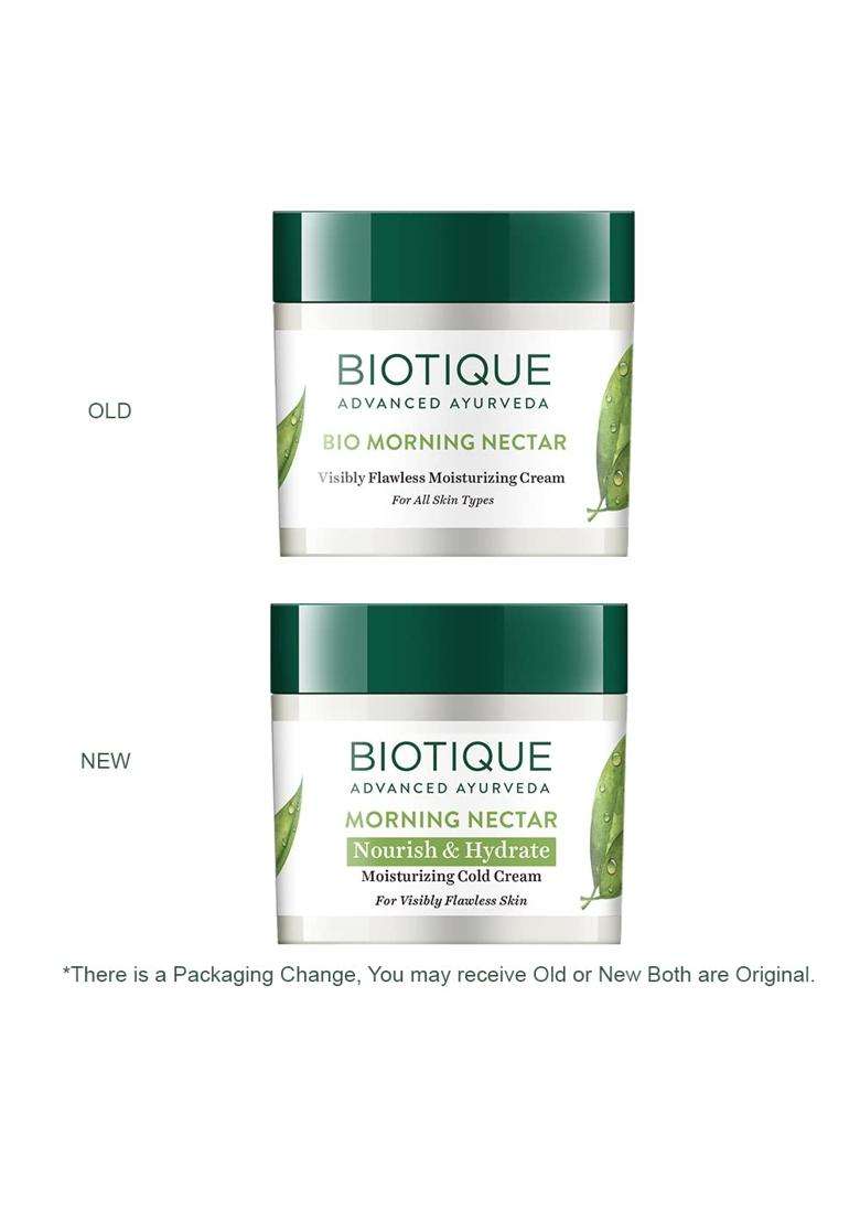 Biotique Morning Nectar Nourish & Hydrate Moisturizing Cold Cream For Visibly Flawless Skin, 50g - Indya