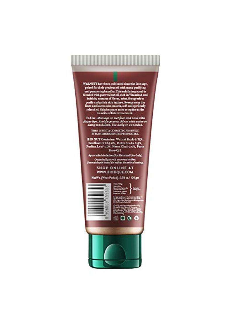 Biotique Walnut Exfoliating & Polishing Face Scrub For Normal to Dry Skin, 100 g - Indya