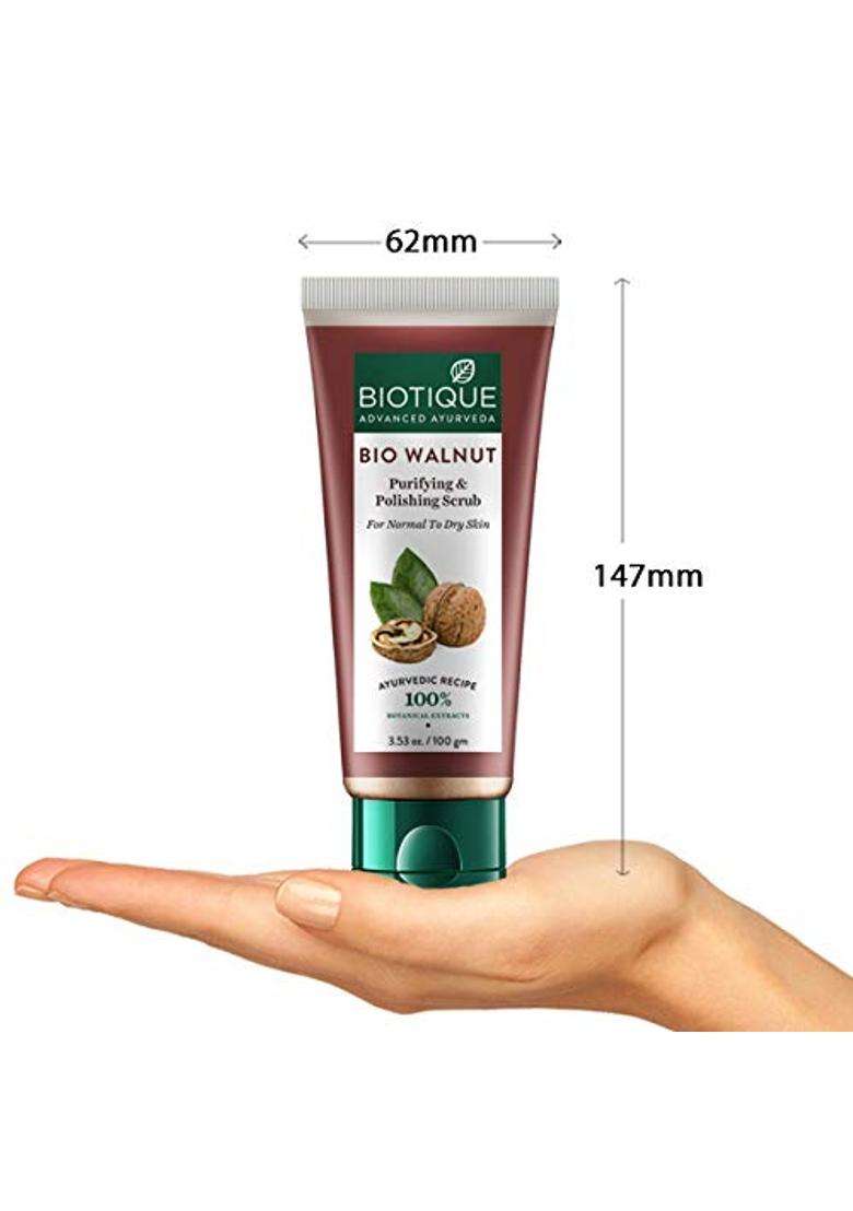 Biotique Walnut Exfoliating & Polishing Face Scrub For Normal to Dry Skin, 100 g - Indya