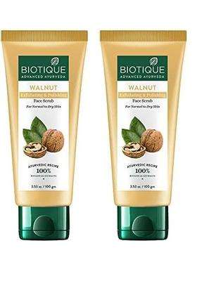 Biotique Walnut Exfoliating & Polishing Face Scrub For Normal to Dry Skin, 100 g (Pack of 2)