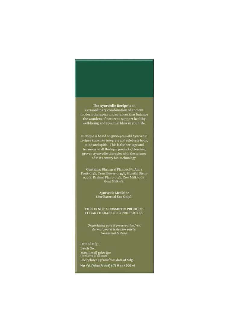 Biotique Bio Bhringraj Therapeutic Hair Oil for Falling Hair 200 ml | Intensive Hair Regrowth Treatment | Nourishing Hair Follicles | 200m - Indya
