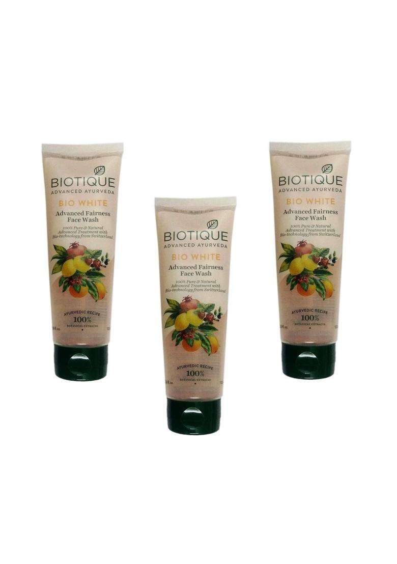 Biotique 3 Bio White Advanced Fairness Face Wash, 100 ml - Indya