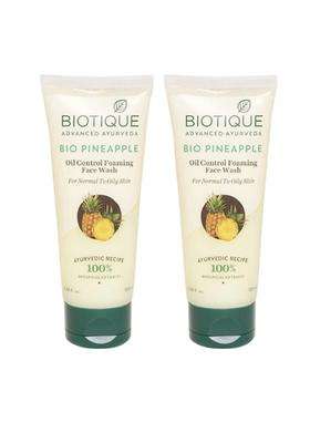 Biotique Unisex Advanced Ayurveda Pineapple Oil Control Face Wash (100 ml each) (Pack of 2) | Authentic Traditional Formula