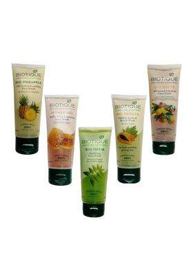 Biotique Bio Pineapple Oil Control Foaming Face Wash, 1 Honey Gel Refreshing Foaming Face Wash, 1 Bio Neem Purifying Face Wash Prevents Pimples, 1