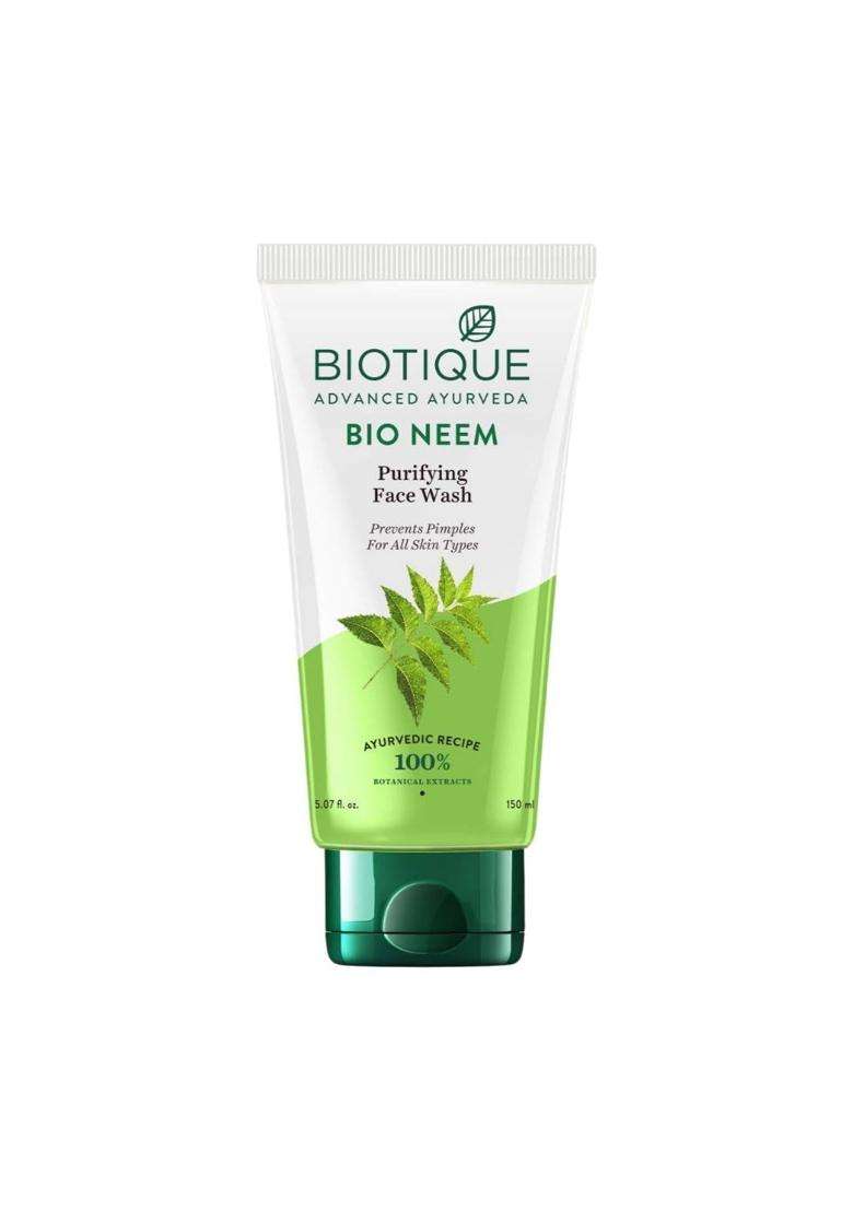Biotique Fresh Neem Pimple Control Face Wash 50 ml | Authentic Traditional Formula | Ayurvedic and Organically Pure | Prevents Pimples - Indya