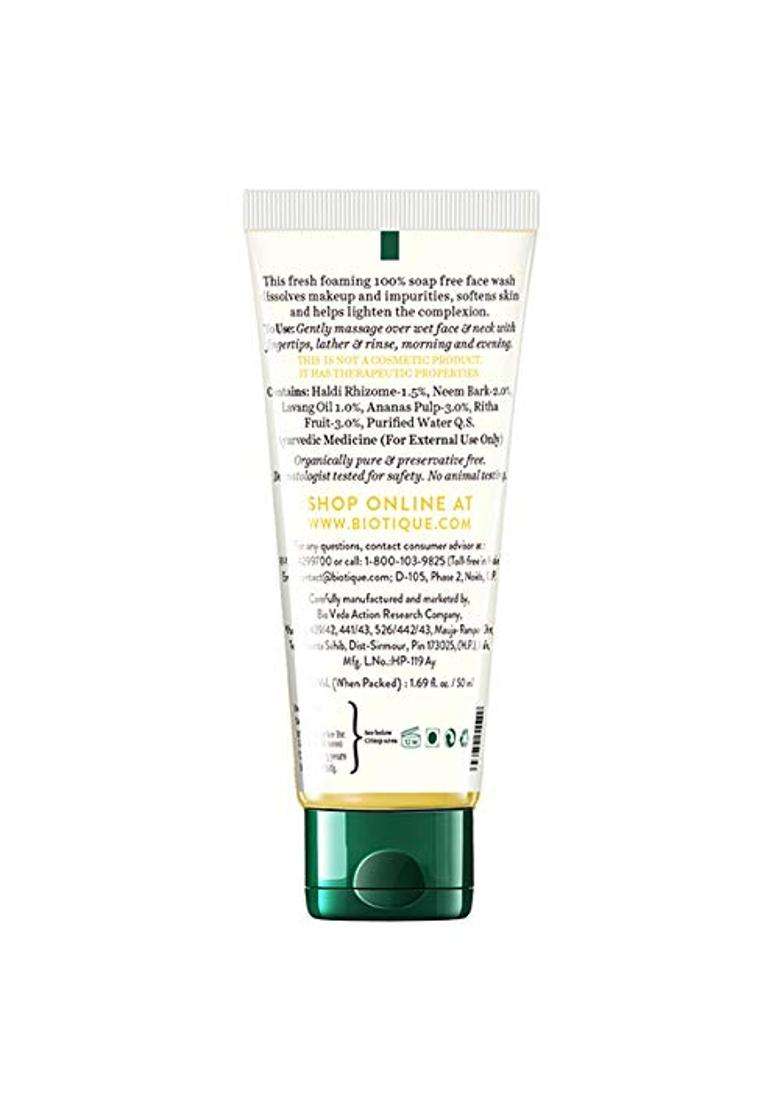 Biotique Bio Pineapple Oil Control Foaming Face Wash, 50 ml - Indya