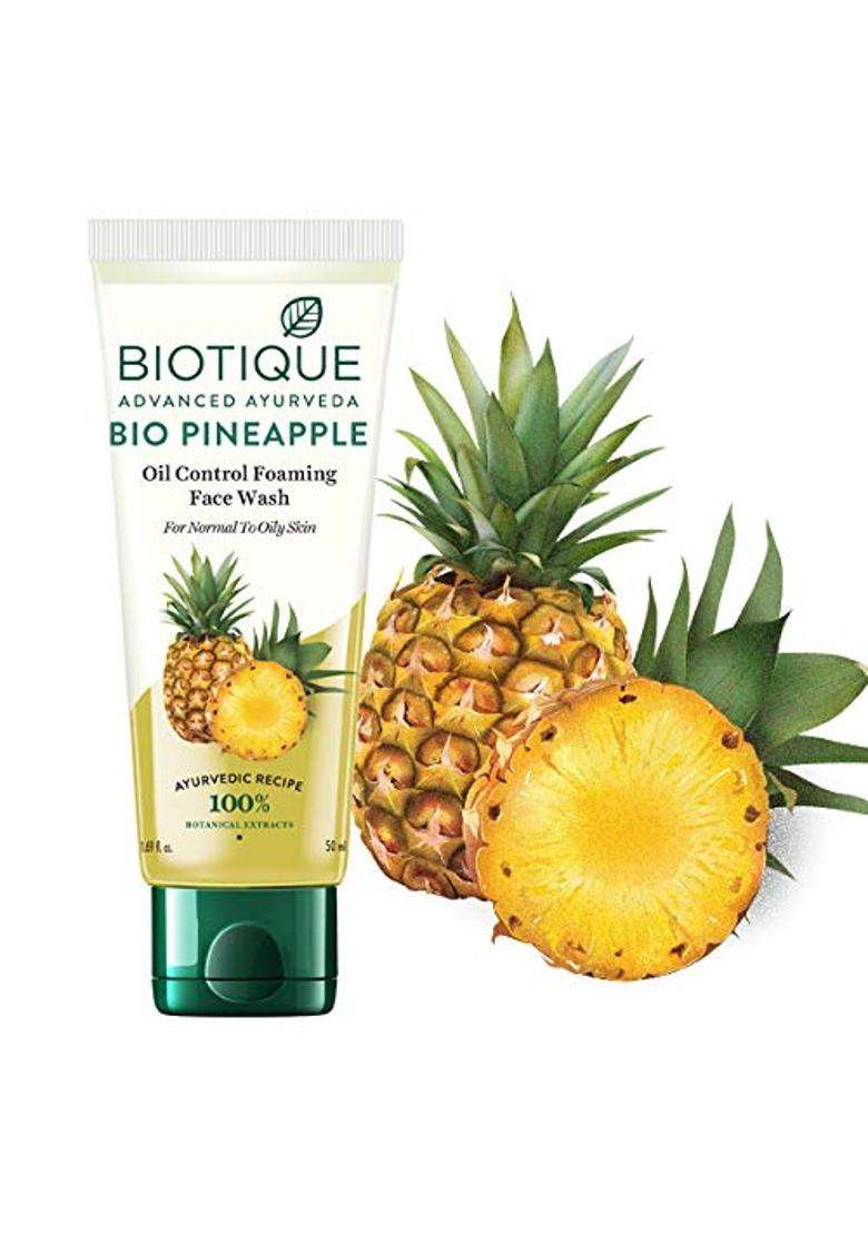 Biotique Bio Pineapple Oil Control Foaming Face Wash, 50 ml - Indya