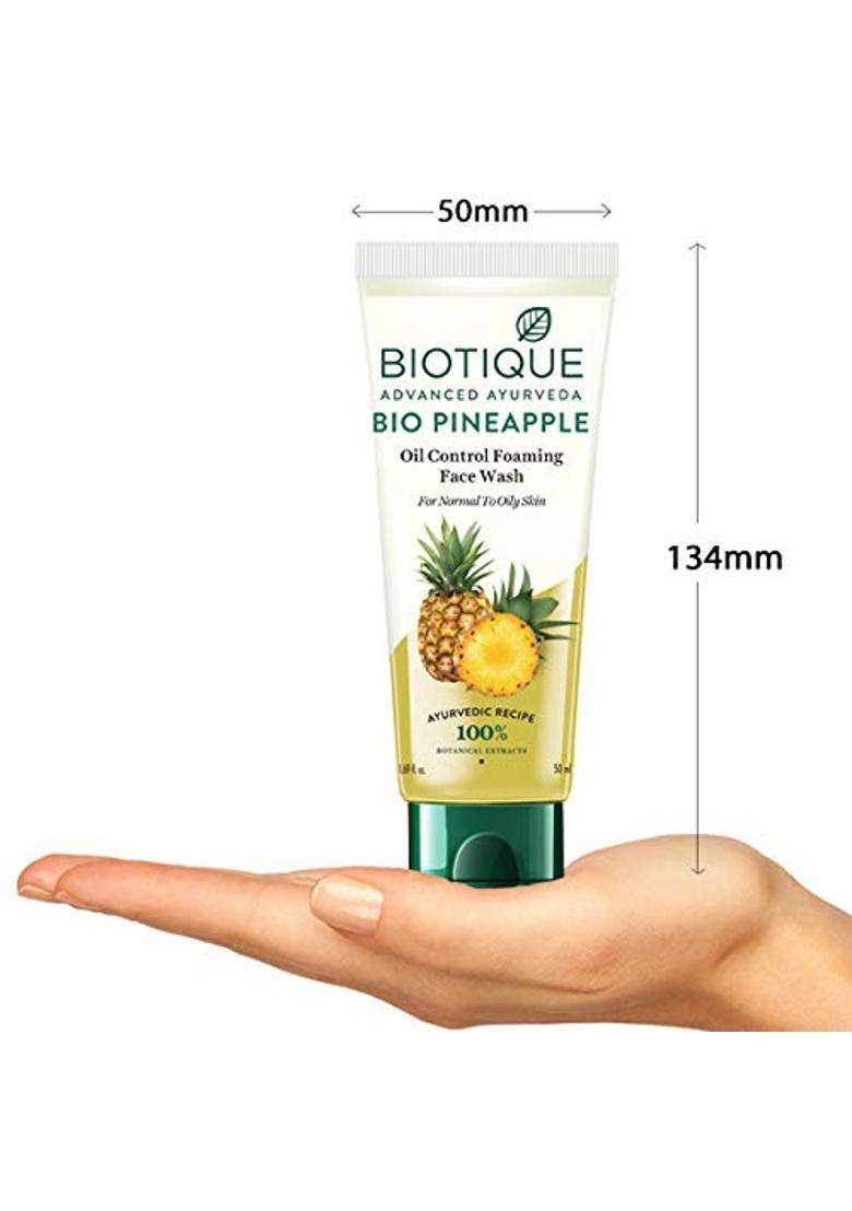 Biotique Bio Pineapple Oil Control Foaming Face Wash, 50 ml - Indya