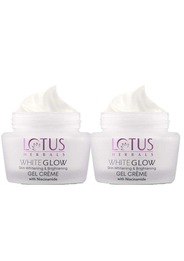 Lotus Herbals WhiteGlow Skin Whitening And Brightening Gel Cream 40g (Pack of 2) | Natural Herbal Care | With Niacinamide | All Skin Types - Indya
