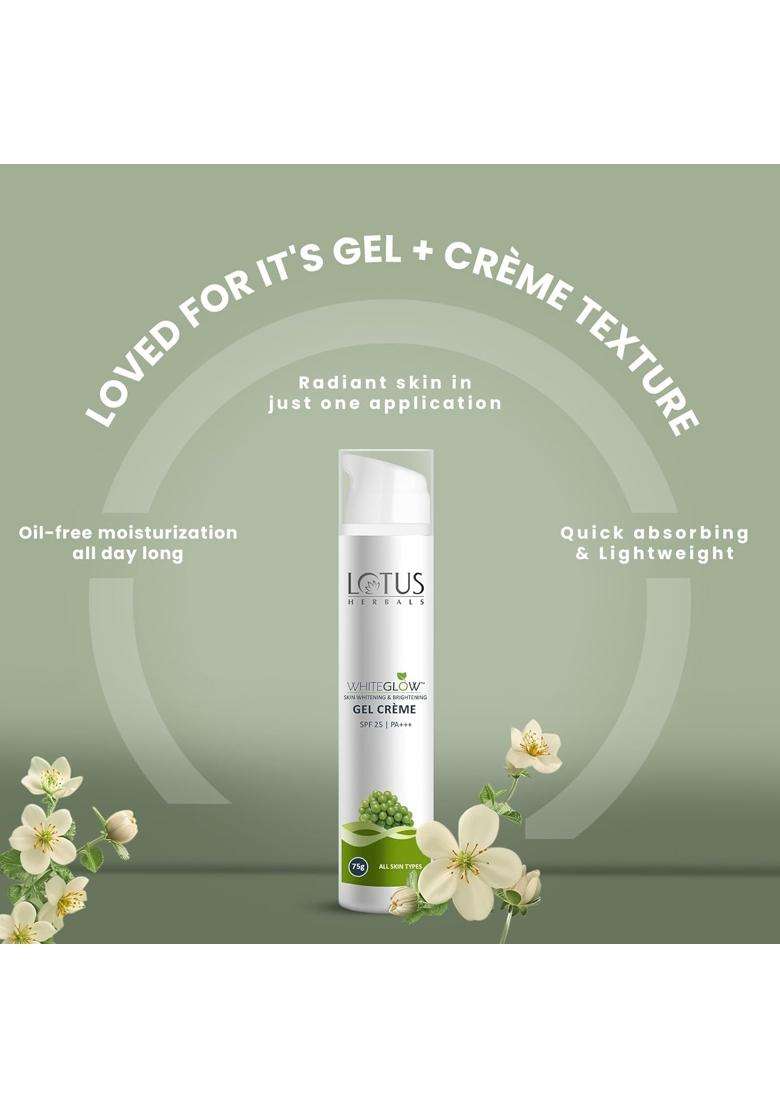Lotus Herbals WhiteGlow Skin Whitening And Brightening Gel Cream 75g (Pack of 3) | Natural Herbal Care | With Niacinamide | All Skin Types - Indya