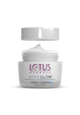 Lotus Herbals WhiteGlow Skin Whitening & Brightening Nourishing Night Creme 60g | Natural Herbal Care | Reduces Dark Spots & Dullness | Paraben-Free