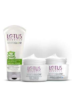 Lotus Herbals Whiteglow Day And Night Face Cream Pack with Face Wash 220g | Natural Herbal Care | For Glowing Skin | For Oily, Dry & Combination Skin