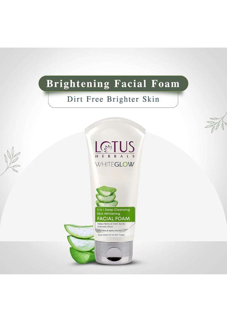 Lotus Herbals Whiteglow Day And Night Face Cream Pack with Face Wash 220g | Natural Herbal Care | For Glowing Skin | For Oily, Dry & Combination Skin - Indya