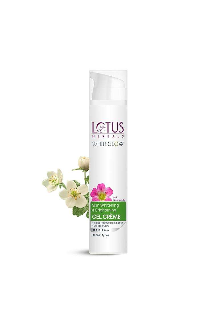 Lotus Herbals WhiteGlow Skin Whitening And Brightening Gel Cream 75g | Natural Herbal Care | With Niacinamide | Face Cream For Men And Women - Indya
