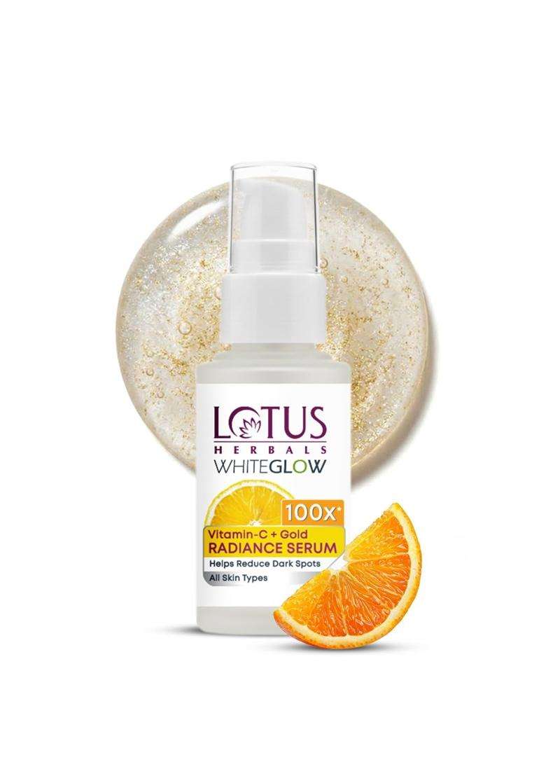 Lotus Herbals WhiteGlow Vitamin C and Gold Radiance Face Serum 30 ml | Natural Herbal Care | Paraben-Free | For Women and Men - Indya