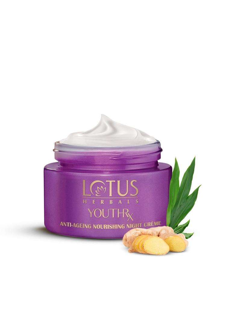 Lotus Herbals YouthRx Anti Ageing Nourishing Night Cream 50g | Natural Herbal Care | Anti Wrinkle & Fine Lines Repair | With Ginseng & Ginger Extract - Indya