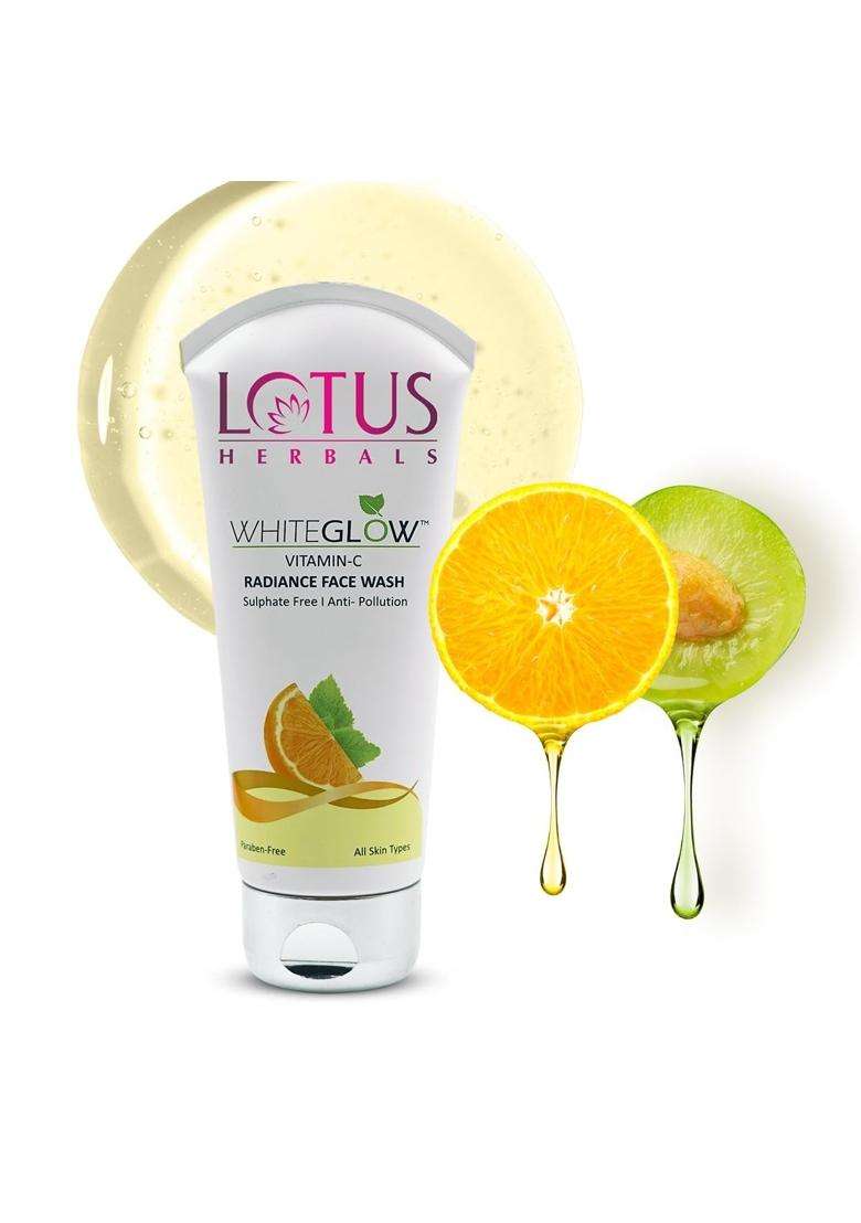 Lotus Herbals WhiteGlow Vitamin C Radiance Face Wash 100g (Pack of 3) | Natural Herbal Care | For Dark Spots & Dull Skin | Anti- Pollution - Indya