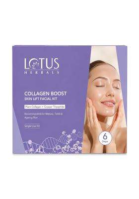 Lotus Herbals Collagen Boost Skin Lift Facial Kit With Plant Collagen 71g | Natural Herbal Care | Step Single | Helps Reduce Fine Lines