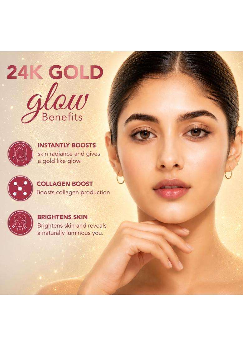 Lotus Herbals Radiant Gold Facial Kit For Instant Glow With 24K Pure Gold & Papaya 148g (4 Use) | Natural Herbal Care | 4 Easy Steps - Indya