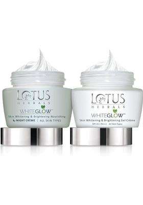 Lotus Herbals Whiteglow Gel Cream 40g, Nourishing Night Cream 40g (Pack of 2) | Natural Herbal Care