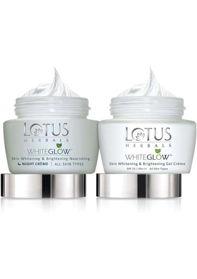 Lotus Herbals Whiteglow Gel Cream 40g, Nourishing Night Cream 40g (Pack of 2) | Natural Herbal Care - Indya