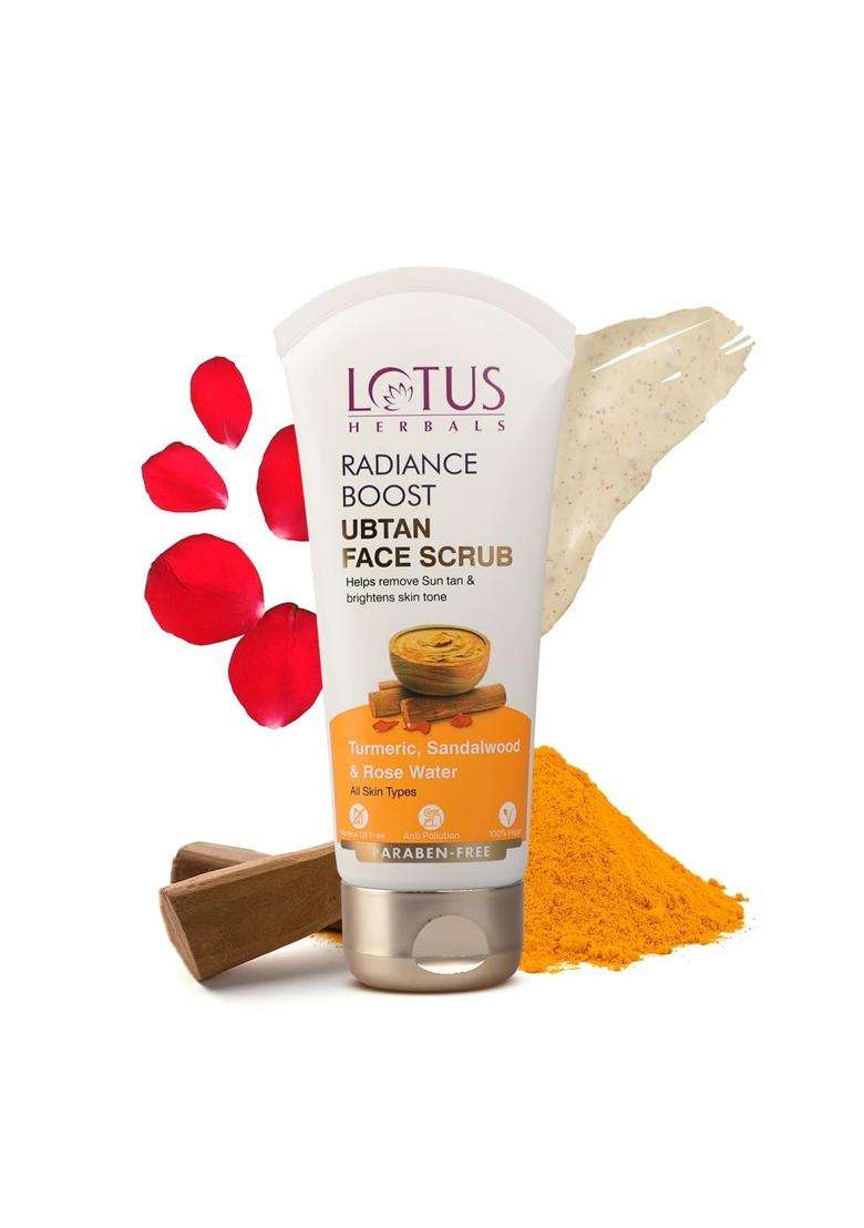 Lotus Herbals Radiance Boost Ubtan Face Wash 100 g | Natural Herbal Care | Turmeric, Sandalwood and Rose Water | Glowing Skin | Reducing Dark Spots - Indya