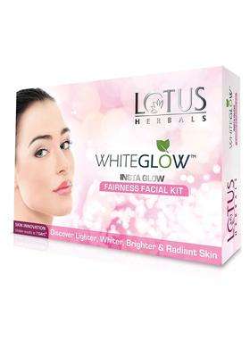 Lotus Herbals WhiteGlow Insta Glow 4-in-1 Facial Kit 160g | Natural Herbal Care | Skin Brightening & Instant Glow Facial | For All Skin Types