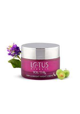 Lotus Herbals YouthRx Firm & Bright Night Cream 50g | Natural Herbal Care | Bakuchiol Retinol & Vitamin C | Anti Ageing & Brightening