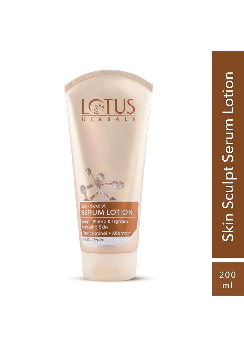 Lotus Herbals Skin Sculpt Serum Body Lotion 200 ml | Natural Herbal Care | Anti-Ageing Body Lotion With Plant Retinol & Allantoin | For Men & Women - Indya
