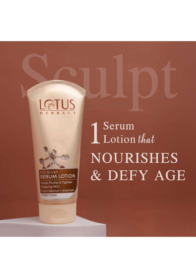 Lotus Herbals Skin Sculpt Serum Body Lotion 200 ml | Natural Herbal Care | Anti-Ageing Body Lotion With Plant Retinol & Allantoin | For Men & Women - Indya