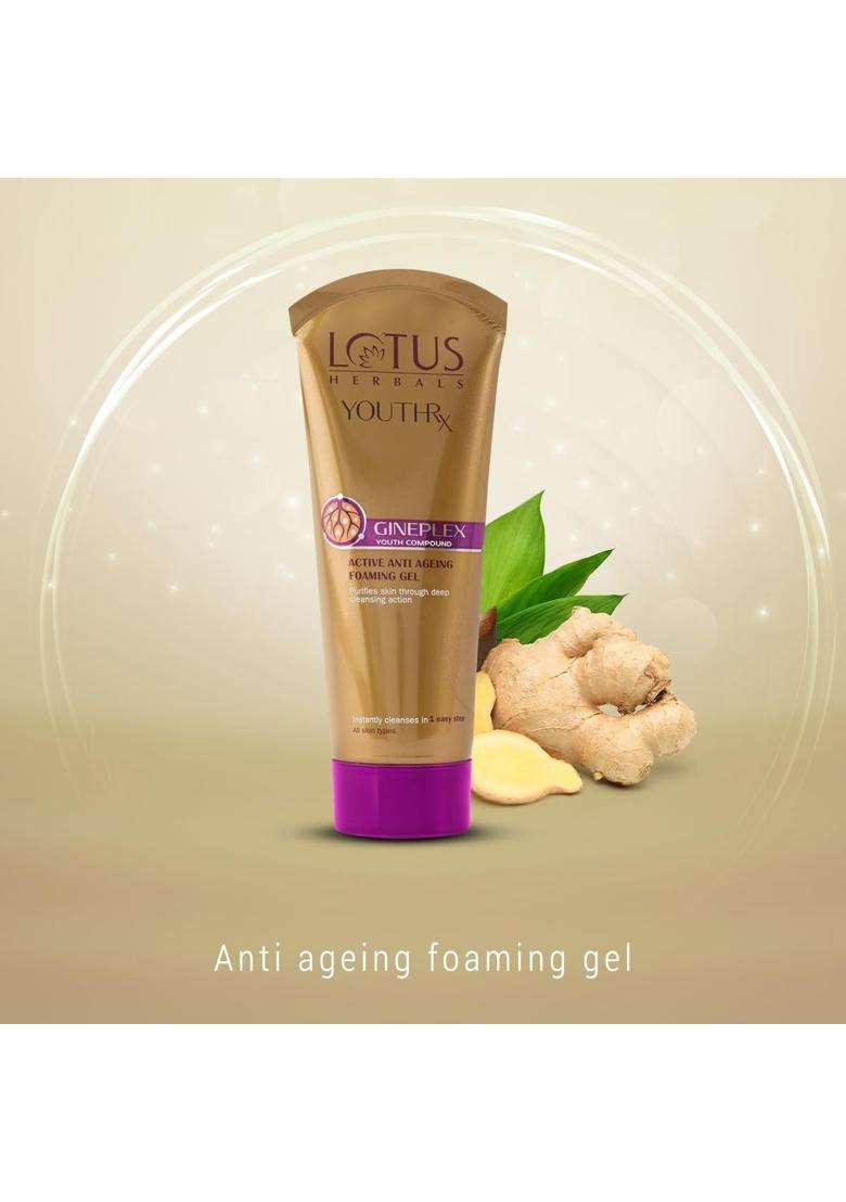 Lotus Herbals YouthRx Anti Ageing Foaming Gel Face Wash 50g | Natural Herbal Care - Indya