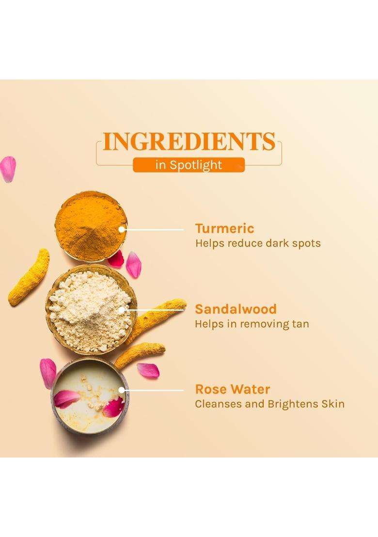 Lotus Herbals Radiance Boost Ubtan Face Mask 100 g | Natural Herbal Care | Turmeric, Sandalwood and Rose Water | Glowing Skin | Reducing Dark Spots - Indya