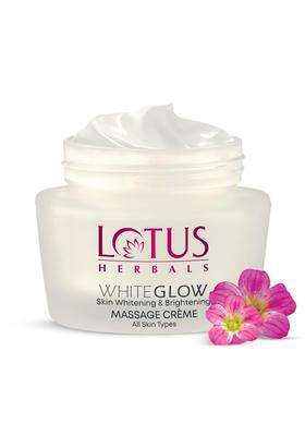 Lotus Herbals WhiteGlow Skin Whitening & Brightening Massage Cream 50g | Natural Herbal Care | Deep Nourishing Face Massage Cream for Radiant Skin