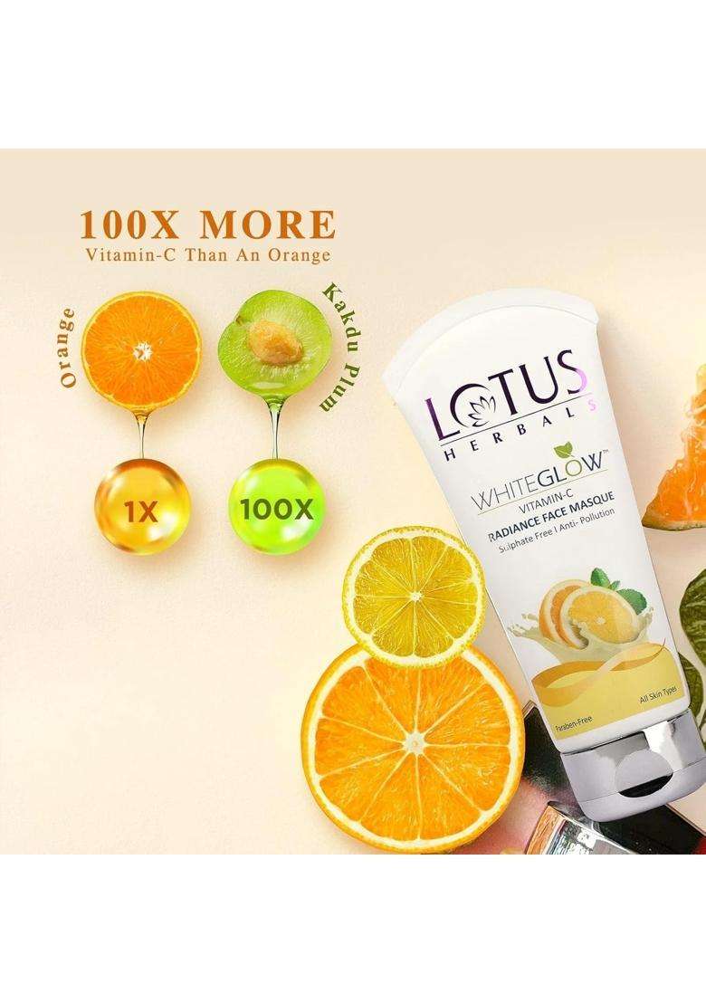 Lotus Herbals Whiteglow Vitamin C Radiance Face Masque 100 g | Natural Herbal Care - Indya