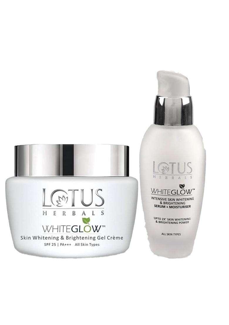 Lotus Herbals Whiteglow Gel Cream 60g, Intensive Serum 30 ml (Pack of 2) | Natural Herbal Care - Indya