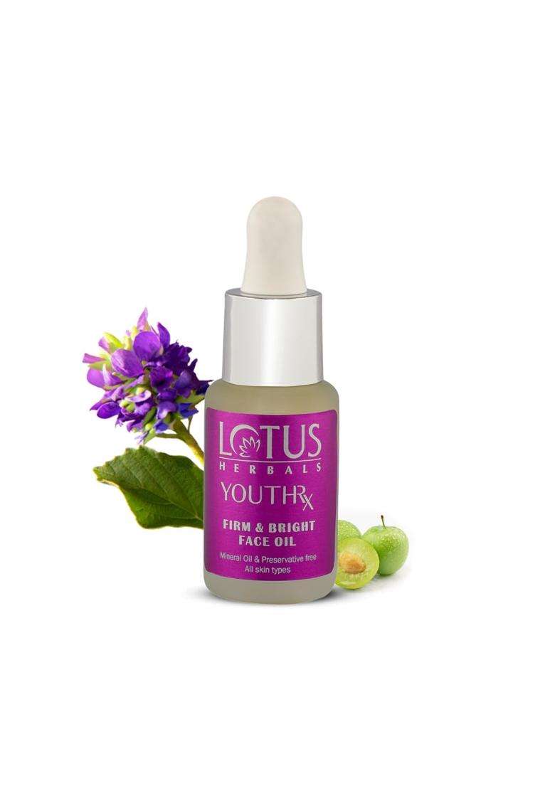 Lotus Herbals YouthRx Firm & Bright Face Oil 15 ml | Natural Herbal Care | Bakuchiol Retinol & Vitamin C | Anti Ageing & Brightening - Indya