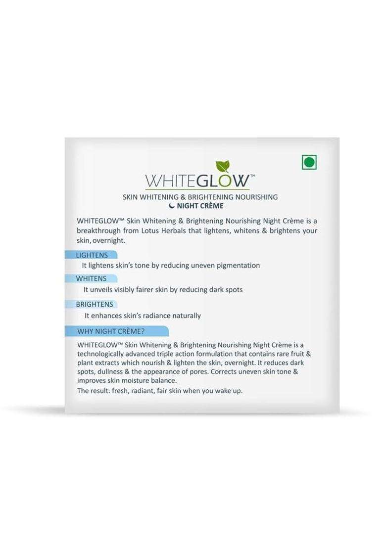 Lotus Herbals Whiteglow Nourishing Night Cream 60g, Oatmeal Scrub 100g (Pack of 2) | Natural Herbal Care - Indya