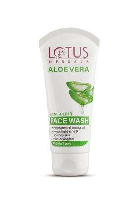 Lotus Herbals Aloe Vera Acne Clear Face Wash for Acne-Prone and Oily Skin 100g | Natural Herbal Care