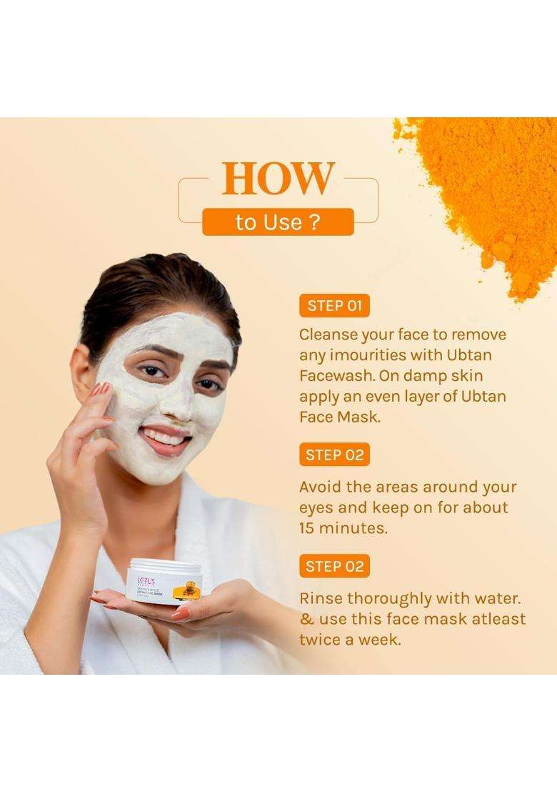 Lotus Herbals Radiance Boost Ubtan 100g | Natural Herbal Care | Face Mask | Turmeric, sandalwood and rose water | shiny skin | Dark Spot Reduction - Indya