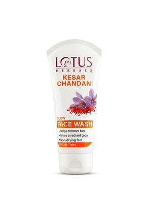 Lotus Herbals Kesar Chandan Glow Face Wash for Brightening Dull Skin 100 ml | Natural Herbal Care