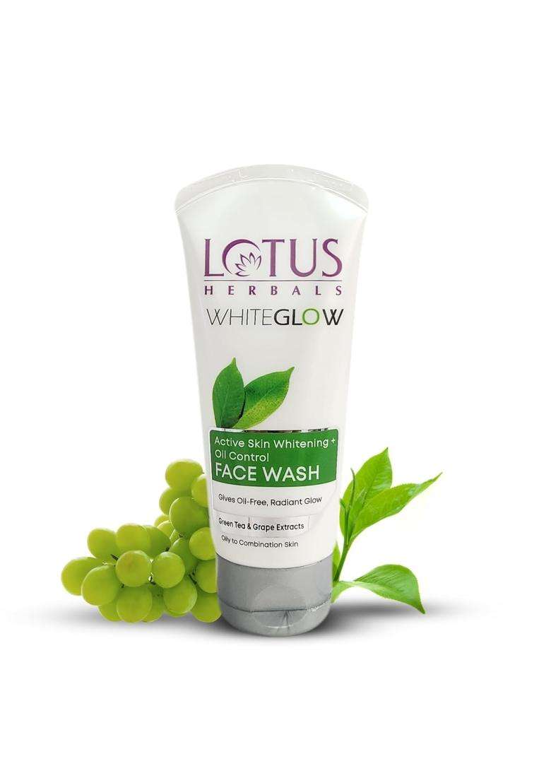 Lotus Herbals Whiteglow Active Skin Whitening & Oil Control Face Wash 100g (Pack of 2) | Natural Herbal Care - Indya