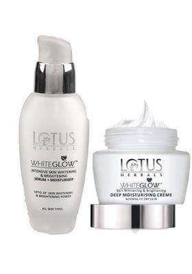 Lotus Herbals Whiteglow Cream, 60g, Serum, 30 ml (Pack of 2) | Natural Herbal Care