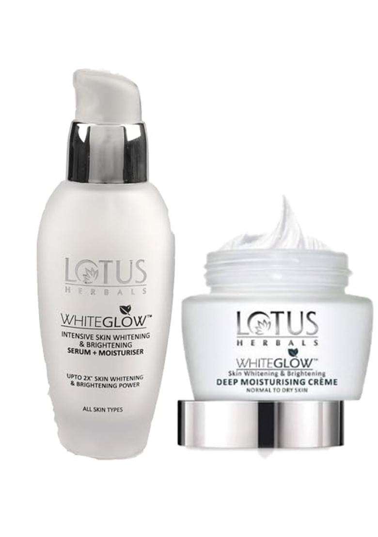 Lotus Herbals Whiteglow Cream, 60g, Serum, 30 ml (Pack of 2) | Natural Herbal Care - Indya