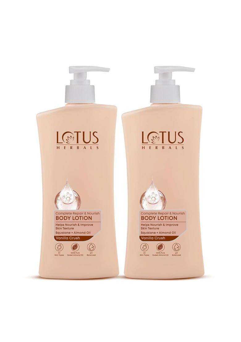 Lotus Herbals Complete Repair & Nourish Body Lotion Buy1 Get1 Free 400 ml X 2 | Natural Herbal Care | Helps Improve Texture & Strenghthen Skin Barrier - Indya